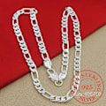 Pikkukuva 3 / 5: 925 Sterling Hopea 6mm/8mm Ketju Sivuilla Rinnassa Miesten Naisten Seniori Luksus Korut Statement Kaulakoru 8MM 50cm