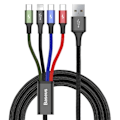 Pikkukuva 1 / 2: Baseus 4-in-1 USB-kaapeli Lightningille, 2x USB-C ja microUSB 3.5A 1