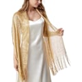 Miniatyrbilde 3 av 4: Dame Bryllup Gull Sjal Stola Bryllupssjal Foulard fo—ca