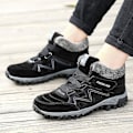 Miniatyrbilde 4 av 4: Vanntett snø støvler for menn og kvinner, sklisikre sneakers med pelsfôr, vintervarme sko 2K6137 Svart 39