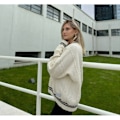 Miniatyrbillede 2 af 5: Taylor Swift Star Folklore Cardigan Stjernebroderet Oversized Strikket Trøje Beige S