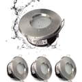 IP65 Vattentät LED Infälld Spotlight, GU10 Sockelkonfiguration, Lämplig (Glödlampa Ingår Ej) Satin Nickel Downlight Utskärning 75mm