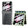 Miniatyrbilde 4 av 5: For Samsung Galaxy Z Flip 6 Plating Clear Case, Slim PC Shockproof Cover med magnetisk hengselbeskyttelse og ekstern skjermbeskytter