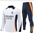 Miniatyrbild 1 av 2: 2425 Ny Real Madrid Fotboll Långärmad Halv Dragkedja Vuxen & Barn Träningströja vit S（ca） white S