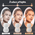 Miniatyrbillede 2 af 5: Kompakt spegel med 1X / 10X forstørrelse, bærbar lommespejl, makeup spejl med 2-sidet LED-lys, USB-C opladbar rejsespejl (sort)