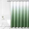 Mögelresistent duschdraperi, våffelvävd polyester Ombre gradienttyg med 12 krokar, för badrum hotell spa, grön 180x180cm