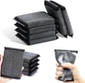 Stålullssvampar 12-pack, Repfria Köksvampar för Diskning, Återanvändbara Skrubbsvampar för Grytor Pannor Spis, Svart