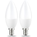 Miniatyrbild 1 av 3: 2-pack Små Flamformade LED-lampor Edison E14 Skruvsockel 5W (40W Ekvivalent) Varmvit Ej Dimbar