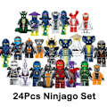Miniatyrbillede 1 af 5: Sæt med 24 stk Ninja minifigurer Kai Jay Sensei Wu Master byggeklodser Legetøj Multicolor 24 Pcs_ca