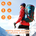 Miniatyrbillede 5 af 5: Solcelleoplader 20000mAh Solcelle Powerbank Vandtæt Bærbar Oplader med Dobbelte 5V USB-Porte/LED Orange