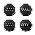 Miniatyrbild 1 av 4: Centrumkåpor för AUDI 60mm 4-P Svart med kromad kant Black with chromed edge_ca Black with chromed edge 80