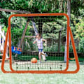 Pikkukuva 3 / 4: Jalkapallorebound-verkko, taitettava kickback-rebounder jalkapallomaaliverkko 5 säädettävää tasoa, 100x100x65 cm Punainen