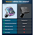 Miniatyrbillede 4 af 5: Bil hurtigoplader tydeligt opkald 48W dobbelt mikrofon bil bluetooth sender mobiltelefon billader