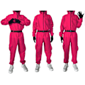 Miniatyrbild 4 av 5: Unisex Squid Game 2 Kostym Cosplay Jumpsuit + Squid Game Mask Halloween Outfit Present 5-6 år (120-130) 5-6 år (120-130) 5-6years（120-130） square