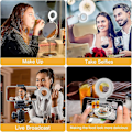 Pikkukuva 5 / 5: Kiinnitettävä rengasvalo, Ladattava 60 LED Selfie-rengasvalo puhelimeen, kannettavaan tietokoneeseen, tablettiin (3 tilaa)