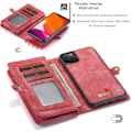 Miniatyrbilde 2 av 5: Lærveske med glidelås for iPhone 11 rød rød red