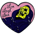 Miniatyrbillede 1 af 5: 2 stk. Live, Laugh, Love - Skelet - Badge Pin