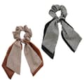 2-pack knutna rosett hår elastiska hår scarf hårband scrunchie hästsvanshållare för kvinnor och flickor Stil 3 Style 3