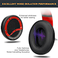 Miniatyrbild 5 av 5: Replacement Ear Pads for Beats Studio 2 & Studio 3 Wired & Wireless Headphones, Ear Cushions with Soft Protein Leather, Noise Cancelling Memory Foam