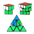 Pikkukuva 2 / 5: 3 kpl Speed Cube -setti, Täysin Musta Pohja Palapeli Magic Cube -setti 2x2x2 3x3x3 Pyramid Pehmeä Palapelikuutio--