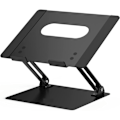 Miniatyrbillede 1 af 5: Laptopstativ i aluminium, Ergonomisk justerbart laptopstativ til Air, Pro, Dell, HP, Lenovo og flere 10-14 tommer laptops (Sort)