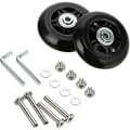 Miniatyrbillede 1 af 4: 2 stk. kufferthjul Udskiftningshjul reparationslejer til bagagekuffert 70×24mm, Sort.ca