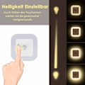 Miniatyrbillede 1 af 4: Dæmpbar LED-natlampe med bevægelsessensor Sæt med 2 natlamper Stikkontakter Trinløst justerbar lysstyrke 3 tilstande (Auto/On/Off) Orienteringslys
