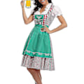 Pikkukuva 3 / 5: Naisten Oktoberfest-asu Aikuisten Dirndl Saksalaisen Perinteinen Baijerilainen Olutkarnevaali Fraulein Cosplay Pigan Mekko Asuste Vihreä XXL