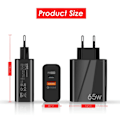 Miniatyrbilde 3 av 5: 65W GaN Hurtiglader med USB C-kabel, for mobil og MacBook Pro