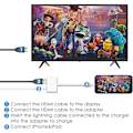 Miniatyrbilde 2 av 5: iPhone iPad HDMI-adapter TV Lightning til HDMI-kabel Plug and Play