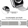 Pikkukuva 3 / 5: Apple Watch -ranneke 49 mm – Kaksinkertainen magneettinen säädettävä korvausranneke – Hopea Sileä Ruostumaton Teräsmetalli