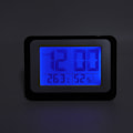 Miniatyrbild 1 av 5: Digital klocka Stor display Blå bakgrundsbelysning Temperatur Fuktighet Funktion Väggmonterad väckarklocka för kontor