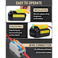 Miniatyrbillede 4 af 5: CASA 2 stk. Power Wheel Adapter til 20V Lithium Batteri, Batteriadapter med Ledningsnetstik, DC Pow