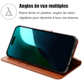 Miniatyrbilde 2 av 4: Etui for iPhone 16, Anti-ripe kortlomme 360 graders beskyttelse Kunstlær Brun Black