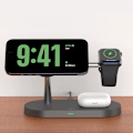 Miniatyrbillede 1 af 5: 3-i-1 MagSafe Trådløs Oplader Sort Sort black