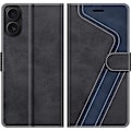 Miniatyrbillede 4 af 4: Etui + 2 hærdet glas til iPhone 16, PU-læder mønstret foldbar taske - Sort Blue iphone16