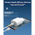 Miniatyrbild 4 av 4: 25W USB C Snabbladdare för Samsung A13 A14 A33 A34 A53 A54 4G- 5G, S23 S22 S21 S20 FE-Plus-Ultra, Super Fast Charge Adaptate263