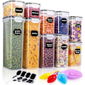 Miniatyrbild 1 av 5: Förvaringsburkar, set om 10, müsli bulkburk, matburkar (2 x 0,8 l, 2 x 1,4 l, 2 x 1,6 l, 2 x 2 l, 2 x 2,8 l)