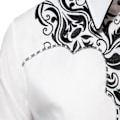 Miniatyrbillede 3 af 5: Western Cowboyskjorte til mænd Mode Slim Fit Design Sort 4 S_ca Black 4 S
