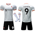 Pikkukuva 1 / 2: Liverpoolin 2024-2025 Vieraileva Jalkapallopaitasetti Lapsille ja Aikuisten, Sukat Mukana, Nro. 9 DARWIN 18