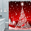 Miniatyrbillede 3 af 5: ##/Bruseforhæng Jul, Rød, 180 x 200 cm, Skimmelresistent, Ch##/