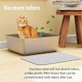 Miniatyrbilde 2 av 5: CASA Kattedo i rustfritt stål, 44,5 x 34,3 x 15,2 cm, luktbestandig, non-stick, lett å rengjøre