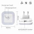 Miniatyrbillede 3 af 4: Dæmpbar LED-natlampe med bevægelsessensor Sæt med 2 natlamper Stikkontakter Trinløst justerbar lysstyrke 3 tilstande (Auto/On/Off) Orienteringslys