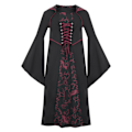 Pikkukuva 2 / 5: Barns Flickor Performance Vampyr Halloween Häxdräkt vinröd 140cm wine red 140cm
