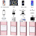 Miniatyrbilde 5 av 5: USB-minne for iPhone 128GB 4-i-1 USB C Format Minnekort Foto Minne Ekstern Lagring Minnekort for iPhone iPad Android Datamaskin