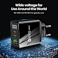 Miniatyrbilde 4 av 5: 58W USB-C Vegglader 3-Port GaN PD Hurtiglading Dobbel USB-C Hvit white