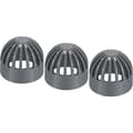 2 tum (ca 5,1 cm) Atrium Dräneringsgallerlock, 3-pack Rund Utomhus Upvc Avloppsanslutningsadapter För Dräneringssystem, Grå