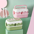 Miniatyrbilde 5 av 5: Matboks, bento-boks for jenter, rosa matboks for barn