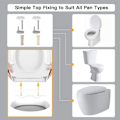 Miniatyrbillede 3 af 5: Softclose Toiletsæde, Toiletsæde med Quick Release for Nem Topmontering, O-Form