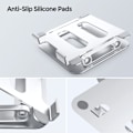 Miniatyrbillede 3 af 5: Tabletstander til skrivebord - Justerbar foldbar aluminiumsskrivebordsstativ E-læser Sølv